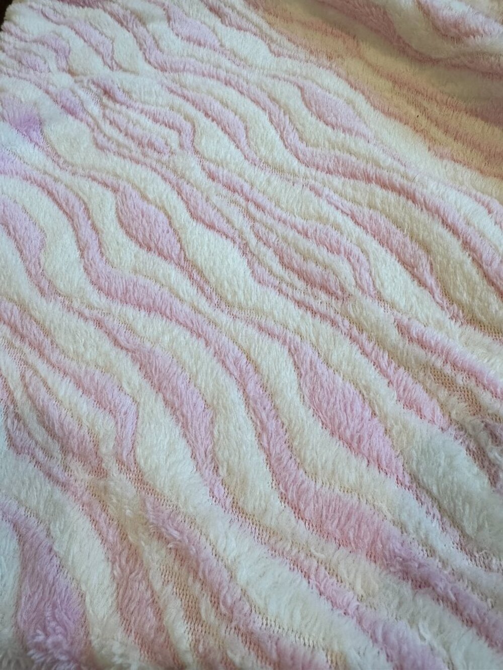 Baby Gear Pink & White Wavy Zebra Plush Security Blanket 26x30 EUC